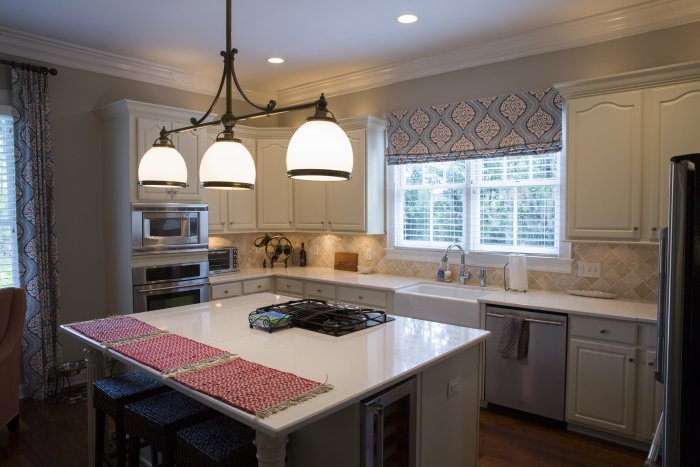 kitchen island with range